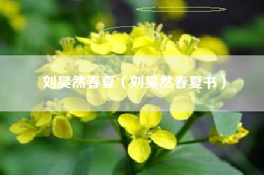刘昊然春夏（刘昊然春夏书）