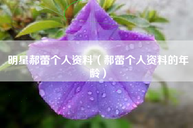 明星郝蕾个人资料（郝蕾个人资料的年龄）