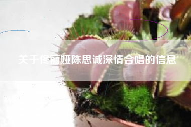 关于佟丽娅陈思诚深情合唱的信息