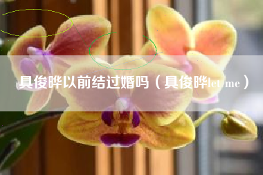 具俊晔以前结过婚吗（具俊晔let me）