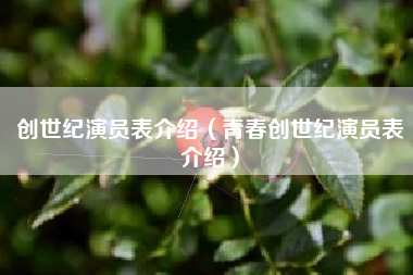 创世纪演员表介绍（青春创世纪演员表介绍）