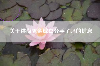 关于洪尚秀金敏喜分手了吗的信息
