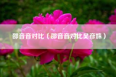邵音音对比（邵音音对比吴彦姝）