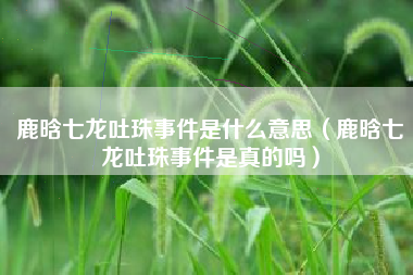 鹿晗七龙吐珠事件是什么意思（鹿晗七龙吐珠事件是真的吗）