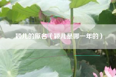 颖儿的原名（颖儿是哪一年的）