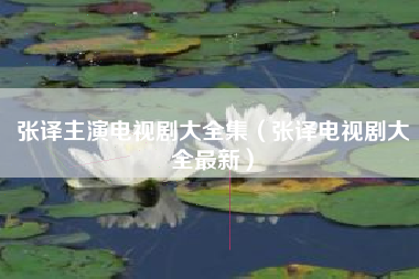 张译主演电视剧大全集（张译电视剧大全最新）